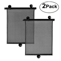 Pare-soleil rétractable pour vitres latérales de voiture, noir, pour bloquer l'éblouissement et la chaleur du soleil, lot de 2, nylon, 40x45cm