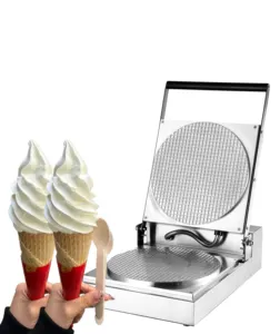 Profesional CNC Craved Pan 32CM diámetro Waffle Cone Maker eléctrico helado cono Baker que hace la máquina
