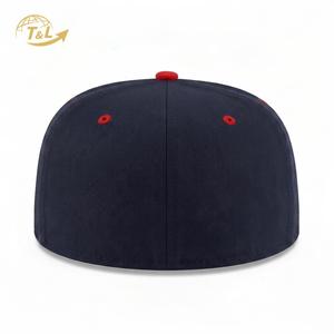 4U Gear Embroidered 6-Panel Adjustable Snapback Cap 100% Cotton <b>Navy</b> Red Brim Street Style Unisex Adult Casual <b>Hat</b> - Product Image 4