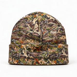 Bonnet en polaire à imprimé camouflage - Chapeau chaud et doux pour l'automne/hiver avec broderie, style décontracté urbain - Product Image 5