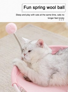 Nuevo estilo, superventas, hamaca para acampar de gato fresco transpirable de verano con bola peluda, nido de cama para mascotas de animales pequeños lavable divertido - Product Image 4