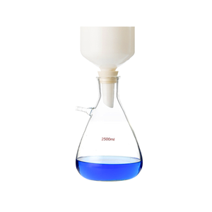 Entonnoir de Buchner perforé en verre borosilicaté de laboratoire, <span class=keywords><strong>disque</strong></span> filtrant perforé en verre et flacons Erlenmeyer avec raccord - Product Image 1