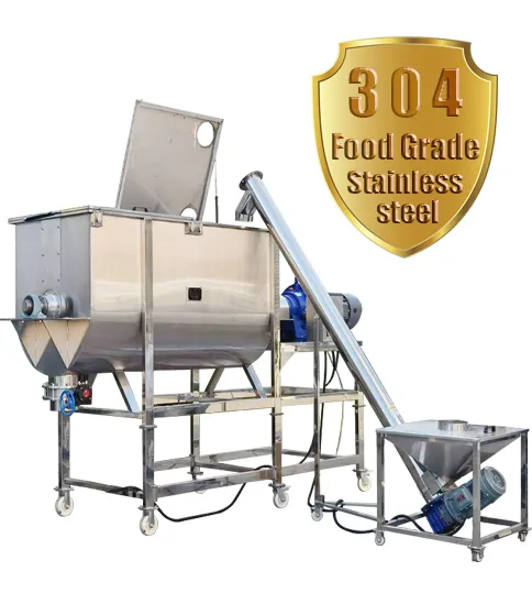 Mélangeur horizontal d'aliments pour animaux, machine de mélangeur de poudre d'alimentation