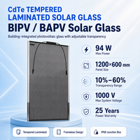 Verre solaire CdTe BIPV BAPV, verre feuilleté trempé, panneau photovoltaïque mince pour bâtiments, verre de sécurité, panneaux de verre feuilleté, façade