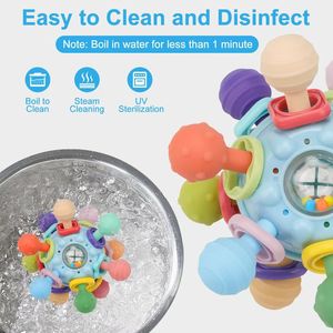 Jouets de dentition sensoriels sans BPA jouets de dentition pour bébé <span class=keywords><strong>Montessori</strong></span> jouets de <span class=keywords><strong>boule</strong></span> de dentition sensorielle <span class=keywords><strong>hochet</strong></span> de dentition jouets à mâcher - Product Image 5