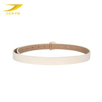 Ceinture fine en cuir PU réglable avec boucle plate à fleurs, couleur unie, décorative, pour femme, de la marque JANYO Factory Custom