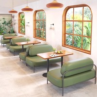 Modern Style Mix Colors Kommerzielles Restaurant Möbel Set Cafe Shop Hotel High Tea Lounge Komfortable Sofa Booth Bank Sitz gelegenheiten
