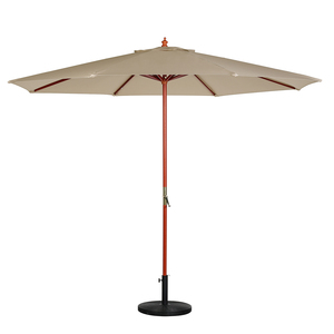 현대식 접이식 자외선 차단 레스토랑 나무 프레임 정원 우산 야외 핸드 크랭크 호텔 원형 파라솔 나무 차양 우산 - Product Image 2