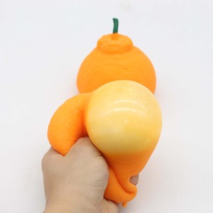 ลูกบอลบีบคลายเครียดสีส้มสุดสร้างสรรค์ ของเล่นบีบอัดนุ่มสำหรับผู้ใหญ่และเด็ก ของเล่นบีบยืดหยุ่นเพื่อผ่อนคลายความเครียด - Product Image 4
