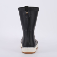 FS-64 Bottes de pluie en caoutchouc à tige basse de marque célèbre pour femmes, antidérapantes, chaudes, résistantes à l'usure, chaussures en caoutchouc noires