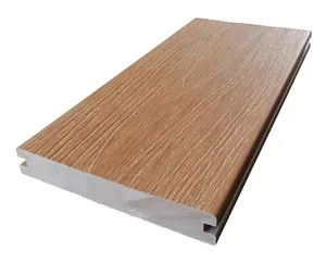 Revêtement de sol en teck Composite en plastique 3D, 5 m, solide, Extrusion CE, Grain de bois, relief, Durable, CE