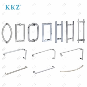 KKZ D Tipo 8 "X 24" Barra de toalla Combo Acero inoxidable 304 Manija de puerta negra mate para vidrio de ducha de 1/4 "a 1/2" - Product Image 6