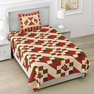 Draps plats pour lits simples de qualité supérieure en coton imprimé à motifs végétaux multicolores, personnalisables, toutes saisons, 1 housse de coussin - Product Image 3