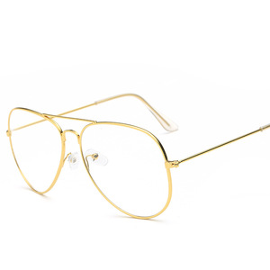 Neue <span class=keywords><strong>Pilot</strong></span> Unisex Brillen Retro Design Profession eller Anti-Blaulicht schutz Schwarz/Gold Spiegel Modisches Metall PC-Material - Product Image 3
