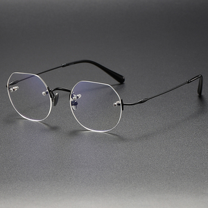 Montura de gafas de titanio ZY008 para hombre, monturas de gafas graduadas para miopía cuadradas <span class=keywords><strong>Retro</strong></span> Vintage, gafas ópticas para Miopía - Product Image 2