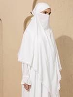 Ensemble de vêtements pour femmes, robe musulmane Abaya Hijab brodée décontractée, manches longues, col rond, polyester, pour l'Aïd et les mariages