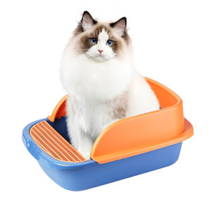 Toilette pour chat personnalisée en gros Boîte à <span class=keywords><strong>litière</strong></span> pour chat en plastique épais pour animaux de compagnie Boîte à sable durable pour chaton Toilette pour chat - Product Image 2