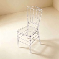 Chaise en acrylique moderne empilable en résine transparente, nouveau design, mobilier en cristal transparent