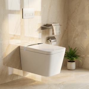 Nouvelle conception de toilette intelligente avec capteur automatique, bidet mural, toilette intelligente avec télécommande et siège chauffant - Product Image 1