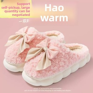 Nuove Pantofole da <span class=keywords><strong>Casa</strong></span> Invernali/Autunnali 2026 A416 con Fiocco a Farfalla, in Cotone, Calde, per <span class=keywords><strong>Donna</strong></span>, Post-Parto, con Suola Spessa, Fornitura Diretta dalla Fabbrica - Product Image 1