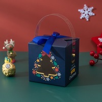 Boîtes en papier cartonné à biscuits de Noël Emballage de dessert de style boulangerie en papier blanc Échange de cadeaux de vacances