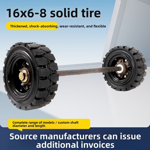 16*6-8 Heavy-Duty Rubber Solid Tire with Axle 860mm Hole Diameter for Tunnel Trolley <b>Snow</b> Trailer Grain Machine - Product Image 5