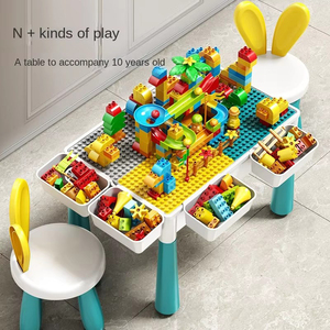 ชุดเก้าอี้โต๊ะบล็อกก่อสร้างอเนกประสงค์สำหรับ7-9Y ของเล่นพลาสติกเพื่อการศึกษาขนาดโมเดล JTMc817 - Product Image 5
