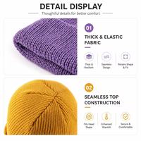 Bonnet en tricot doux et épais à double couche côtelée avec logo personnalisé pour les marques de streetwear et les cadeaux d'entreprise