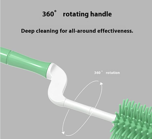 Manufacturer Wholesale 360-Degree Silicone <strong>Bottle</strong> <strong>Brush</strong> Set Baby <strong>Bottle</strong> Water Cup Cleaner Nipple Food Grade Cleaning <strong>Brushes</strong> - Product Image 3