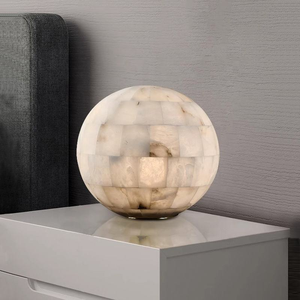 Lámpara de mesa de mármol lateral de alabastro decorativa para restaurante moderno, lámparas de mesa de lujo para sala de lectura, mesita de noche, sala de estar - Product Image 5