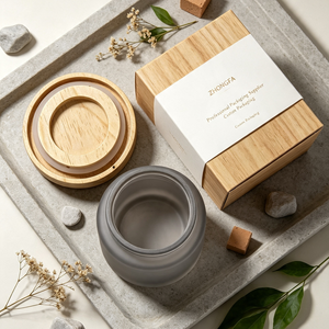 Couvercle en bois à motif tournesol personnalisé pour pot à bougie en verre, conteneur de rangement cosmétique avec logo personnalisé, nouveau design luxueux - Product Image 5