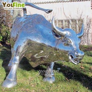 Esculturas <span class=keywords><strong>de</strong></span> toros <span class=keywords><strong>de</strong></span> <span class=keywords><strong>acero</strong></span> inoxidable <span class=keywords><strong>de</strong></span> gran tamaño, diseño popular para decoración <span class=keywords><strong>de</strong></span> parques públicos. - Product Image 6