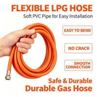 Selang Gas LPG PVC Tekanan Tinggi 8mm 20 Bar 1-2 Lapisan Penguatan Serat Poliester Tahan Tarik Tinggi Bersertifikasi ROHS Selang Pelindung Tahan Lama