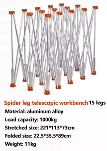 Plate-forme de jambe d'araignée menuiserie TILER Workbench Table de travail multifonctionnelle pliable en aluminium grande plate-forme avec 15 pieds - Product Image 6