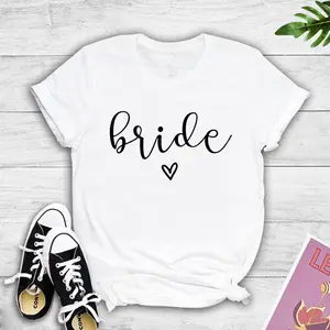 T-Shirt de fête d'enterrement de vie de jeune fille, 6 tailles, fournitures de décoration de mariage