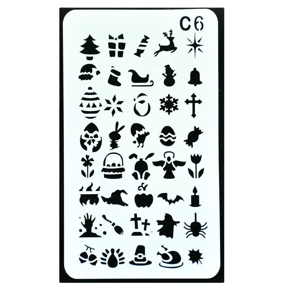 Plastic Planner Home Decorative Stencil Template for Journal Notebook Scrapbook Christmas Gift Card