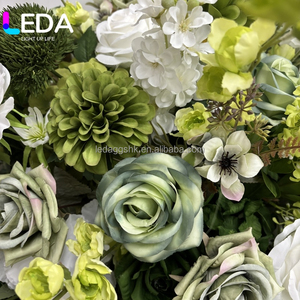LEDA Artificial Flower Ball Mixed Green Silk Flowers Handmade High Simulation Wedding <b>Table</b> Decoration - Product Image 2