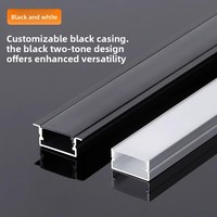 Luminaire linéaire LED moderne en alliage d'aluminium en forme de U, encastré au plafond, à clipser, étanche à l'humidité