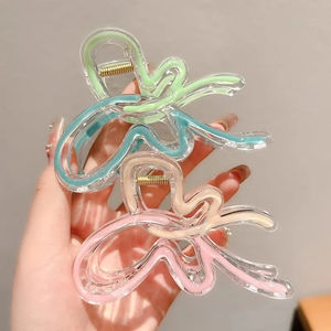 وصل حديثاً مشابك شعر بلاستيكية بتصميم فراشة وألوان متدرجة، مشابك شعر كبيرة وعصرية، إكسسوارات شعر - Product Image 3