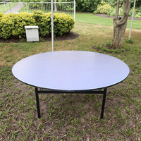 Table ronde de banquet en PVC de 180 cm, table ronde bon marché pour les mariages, salle de banquet