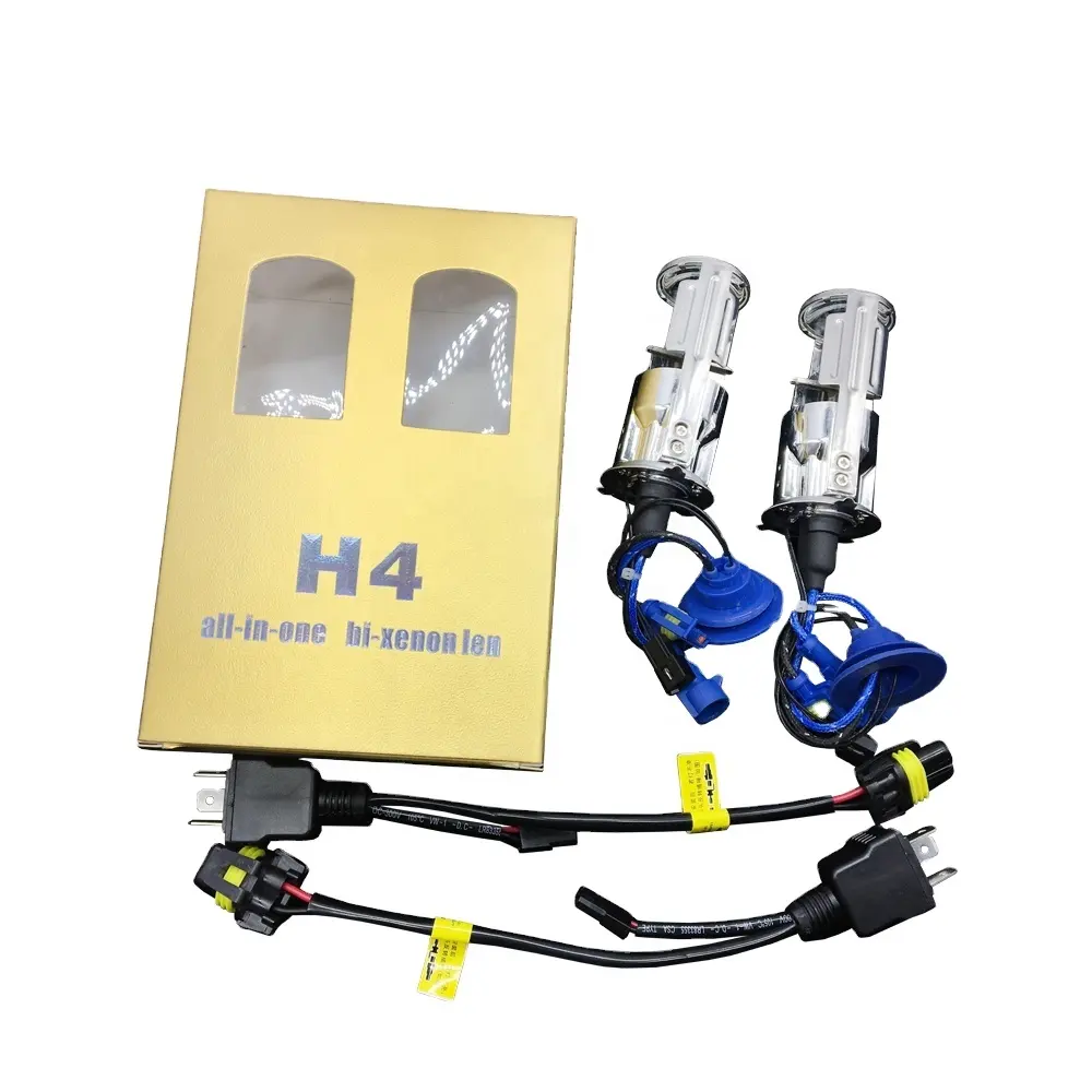 TAOCHIS-bombillas de bi-xenón para faro delantero de coche, luz de haz alto/bajo, 55W, H4 LHD RHD, 1,5 ", Micro Mini lente para proyector, 4300K, 6000K