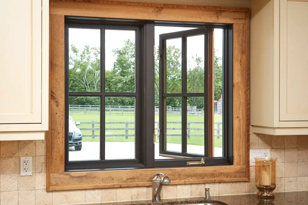 Passive House Windows Argon Gas Sound Proof French Casement Window Double Glazed Tempered Glass Windows