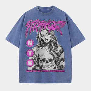 Entrepôt local américain : T-shirt graphique Strang Death Before Dishonor délavé, plusieurs couleurs, design personnalisable - Product Image 4