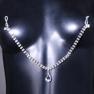 Manna Hot No Piercing Mamelon Cristal Chaîne Du Sein Goutte Strass Corps Chaîne Sexy Pour Les Femmes - Product Image 2