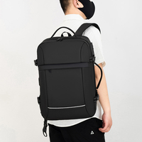 Sac à dos antivol extensible pour ordinateur portable pour homme, idéal pour les voyages d'affaires, avec serrure à code, port de charge USB Type-C double et bande réfléchissante