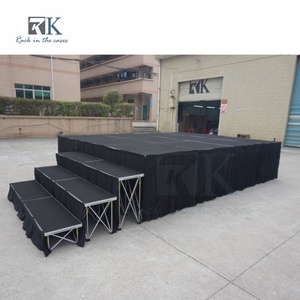 เวทีพับได้สำเร็จรูป ติดตั้งง่าย ปรับแต่งได้ วัสดุอลูมิเนียมอัลลอยสีดำ สำหรับงานกลางแจ้ง งานแต่งงาน - Product Image 4