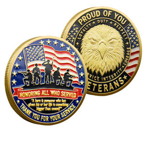 Moneta Commemorativa in Metallo Pressofuso 3D Personalizzabile con Emblema Aquila, per il Patriotismo degli Esercatori Militari - Edizione Speciale in Omaggio ai Veterani - Product Image 1