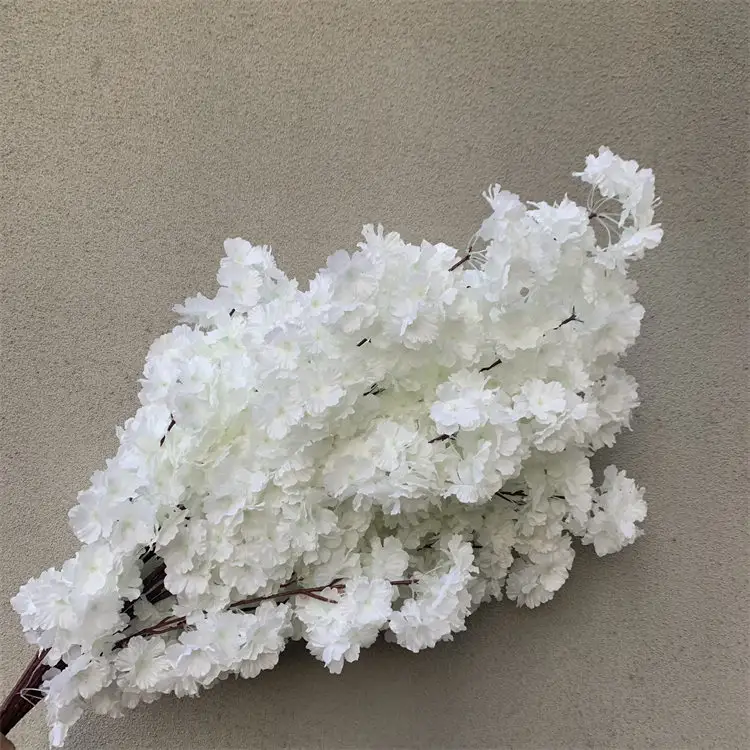 L-322 Wholesale Wedding Decoration Tree Artificial Silk Flowers White Cherry Blossom Branches For Table Arch