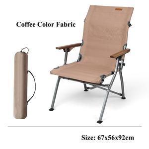 Sedia Reclinabile Portatile e Pieghevole con Braccioli in Legno per Pesca, Spiaggia e Campeggio, Sedia da Riposo con <span class=keywords><strong>Borsa</strong></span> Portaoggetti - Product Image 5