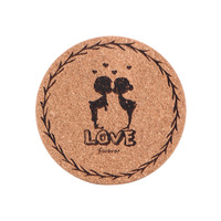 Sous-verres promotionnels personnalisés avec logo d'usine, sous-verres en liège écologiques, sous-verres ronds en liège pour boissons